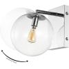 SAFAVIEH Lighting Collection Seoul Modern Gold/Clear Glass Globe Shade Wall Sconce Set of 2 Light Fixture, Ideal for Bathroom, Entryway, Vanity, Foyer, Hallway, Living Room (LED Bulbs Included)(Chrome)