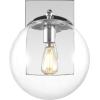 SAFAVIEH Lighting Collection Seoul Modern Gold/Clear Glass Globe Shade Wall Sconce Set of 2 Light Fixture, Ideal for Bathroom, Entryway, Vanity, Foyer, Hallway, Living Room (LED Bulbs Included)(Chrome)