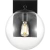 SAFAVIEH Lighting Collection Seoul Modern Gold/Clear Glass Globe Shade Wall Sconce Set of 2 Light Fixture, Ideal for Bathroom, Entryway, Vanity, Foyer, Hallway, Living Room (LED Bulbs Included)(Black)