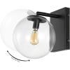 SAFAVIEH Lighting Collection Seoul Modern Gold/Clear Glass Globe Shade Wall Sconce Set of 2 Light Fixture, Ideal for Bathroom, Entryway, Vanity, Foyer, Hallway, Living Room (LED Bulbs Included)(Black)