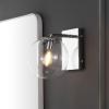 SAFAVIEH Lighting Collection Seoul Modern Gold/Clear Glass Globe Shade Wall Sconce Set of 2 Light Fixture, Ideal for Bathroom, Entryway, Vanity, Foyer, Hallway, Living Room (LED Bulbs Included)(Chrome)