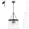 SAFAVIEH Lighting Collection Thryssa Black/Clear Glass 3-Light Hanging Adjustable Chandelier Light Fixture (LED Bulbs Included)