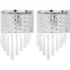SAFAVIEH Lighting Collection Tilly Art Deco Modern Glam Chrome Iron/ Beaded Crystal Bedroom Bathroom Vanity Hallway Foyer Living Room Wall Sconce Set of 2 (LED Bulbs Included)