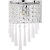 SAFAVIEH Lighting Collection Tilly Art Deco Modern Glam Chrome Iron/ Beaded Crystal Bedroom Bathroom Vanity Hallway Foyer Living Room Wall Sconce Set of 2 (LED Bulbs Included)