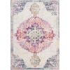 SAFAVIEH Madison Collection 5’3″ x 7’6″ Ivory / Fuchsia MAD913A Medallion Distressed Non-Shedding Living Room Bedroom Dining Home Office Area Rug(Ivory / Fuchsia)