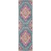 SAFAVIEH Madison Collection Area Rug – 5’1″ x 7’6″, Blue & Fuchsia, Boho Chic Medallion Design, Non-Shedding & Easy Care, Ideal for High Traffic Areas in Living Room, Bedroom (MAD119C)(Blue/Fuchsia)