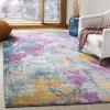 SAFAVIEH Madison Collection Area Rug – 5’1″ x 7’6″, Blue & Multi, Modern Boho Abstract Design, Non-Shedding & Easy Care, Ideal for High Traffic Areas in Living Room, Bedroom (MAD201M)(Blue/Multi)