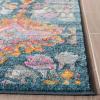 SAFAVIEH Madison Collection Area Rug – 5’1″ x 7’6″, Fuchsia & Blue, Boho Chic Damask Design, Non-Shedding & Easy Care, Ideal for High Traffic Areas in Living Room, Bedroom (MAD144F)(Blue/Orange)