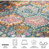 SAFAVIEH Madison Collection Area Rug – 5’1″ x 7’6″, Fuchsia & Blue, Boho Chic Damask Design, Non-Shedding & Easy Care, Ideal for High Traffic Areas in Living Room, Bedroom (MAD144F)(Blue/Orange)