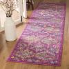 SAFAVIEH Madison Collection Area Rug – 5’1″ x 7’6″, Fuchsia & Blue, Boho Chic Damask Design, Non-Shedding & Easy Care, Ideal for High Traffic Areas in Living Room, Bedroom (MAD144F)(Fuchsia/Blue)