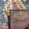SAFAVIEH Madison Collection Area Rug – 5’1″ x 7’6″, Fuchsia & Blue, Boho Chic Distressed Design, Non-Shedding & Easy Care, Ideal for High Traffic Areas in Living Room, Bedroom (MAD129F)(Fuchsia/Blue)