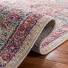 SAFAVIEH Madison Collection Area Rug – 5’3″ x 7’6″, Beige & Fuchsia, Shabby Chic Medallion Distressed Design, Non-Shedding & Easy Care, Ideal for High Traffic Areas in Living Room, Bedroom (MAD259B)(Beige/Fuchsia)