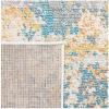 SAFAVIEH Madison Collection Area Rug – 5’3″ x 7’6″, Grey & Beige, Modern Abstract Design, Non-Shedding & Easy Care, Ideal for High Traffic Areas in Living Room, Bedroom (MAD453A)(Teal/Gold)