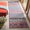 SAFAVIEH Madison Collection Area Rug – 5’3″ x 7’6″, Grey & Turquoise, Boho Chic Design, Non-Shedding & Easy Care, Ideal for High Traffic Areas in Living Room, Bedroom (MAD797G)(Navy/Ivory)