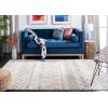 SAFAVIEH Madison Collection Area Rug – 5’3″ x 7’6″, Ivory & Dark Blue, Moroccan Boho Distressed Design, Non-Shedding & Easy Care, Ideal for High Traffic Areas in Living Room, Bedroom (MAD798B)