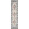 SAFAVIEH Madison Collection Area Rug – 5’3″ x 7’6″, Light Grey & Blue, Oriental Boho Chic Distressed Design, Non-Shedding & Easy Care, Ideal for High Traffic Areas in Living Room, Bedroom (MAD926F)(Light Grey/Fuchsia)