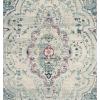 SAFAVIEH Madison Collection Area Rug – 5’3″ x 7’6″, Light Grey & Blue, Oriental Boho Chic Distressed Design, Non-Shedding & Easy Care, Ideal for High Traffic Areas in Living Room, Bedroom (MAD926F)(Light Grey/Fuchsia)