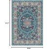 SAFAVIEH Madison Collection Area Rug – 6′ x 9′, Light Blue & Fuchsia, Boho Chic Medallion Design, Non-Shedding & Easy Care, Ideal for High Traffic Areas in Living Room, Bedroom (MAD306M)(Light Blue/Fuchsia)