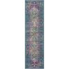 SAFAVIEH Madison Collection Area Rug – 6′ x 9′, Light Grey & Fuchsia, Boho Chic Distressed Design, Non-Shedding & Easy Care, Ideal for High Traffic Areas in Living Room, Bedroom (MAD122G)(Blue/Fuchsia)