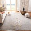SAFAVIEH Madison Collection Area Rug – 6′ x 9′, Light Grey & Fuchsia, Boho Chic Distressed Design, Non-Shedding & Easy Care, Ideal for High Traffic Areas in Living Room, Bedroom (MAD122G)(Light Grey/Fuchsia)