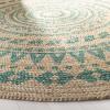 SAFAVIEH Natural Fiber Collection Area Rug – 3′ Round, Teal & Natural, Handmade Boho Mandala Braided Jute, Ideal for High Traffic Areas in Living Room, Bedroom (NF802E)(Teal/Natural)