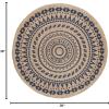 SAFAVIEH Natural Fiber Collection Area Rug – 3′ Round, Teal & Natural, Handmade Boho Mandala Braided Jute, Ideal for High Traffic Areas in Living Room, Bedroom (NF802E)(Royal Blue/Natural)