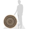 SAFAVIEH Natural Fiber Collection Area Rug – 3′ Round, Teal & Natural, Handmade Boho Mandala Braided Jute, Ideal for High Traffic Areas in Living Room, Bedroom (NF802E)(Black/Natural)