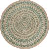 SAFAVIEH Natural Fiber Collection Area Rug – 3′ Round, Teal & Natural, Handmade Boho Mandala Braided Jute, Ideal for High Traffic Areas in Living Room, Bedroom (NF802E)(Teal/Natural)