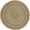 SAFAVIEH Natural Fiber Collection Area Rug – 3′ Round, Teal & Natural, Handmade Boho Mandala Braided Jute, Ideal for High Traffic Areas in Living Room, Bedroom (NF802E)(Green/Natural)