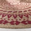 SAFAVIEH Natural Fiber Collection Area Rug – 3′ Round, Teal & Natural, Handmade Boho Mandala Braided Jute, Ideal for High Traffic Areas in Living Room, Bedroom (NF802E)(Fuchsia/Natural)