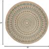 SAFAVIEH Natural Fiber Collection Area Rug – 3′ Round, Teal & Natural, Handmade Boho Mandala Braided Jute, Ideal for High Traffic Areas in Living Room, Bedroom (NF802E)(Aqua/Natural)