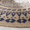 SAFAVIEH Natural Fiber Collection Area Rug – 3′ Round, Teal & Natural, Handmade Boho Mandala Braided Jute, Ideal for High Traffic Areas in Living Room, Bedroom (NF802E)(Royal Blue/Natural)