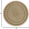 SAFAVIEH Natural Fiber Collection Area Rug – 3′ Round, Teal & Natural, Handmade Boho Mandala Braided Jute, Ideal for High Traffic Areas in Living Room, Bedroom (NF802E)(Green/Natural)