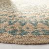 SAFAVIEH Natural Fiber Collection Area Rug – 3′ Round, Teal & Natural, Handmade Boho Mandala Braided Jute, Ideal for High Traffic Areas in Living Room, Bedroom (NF802E)(Aqua/Natural)