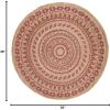 SAFAVIEH Natural Fiber Collection Area Rug – 3′ Round, Teal & Natural, Handmade Boho Mandala Braided Jute, Ideal for High Traffic Areas in Living Room, Bedroom (NF802E)(Pink/Natural)