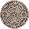 SAFAVIEH Natural Fiber Collection Area Rug – 3′ Round, Teal & Natural, Handmade Boho Mandala Braided Jute, Ideal for High Traffic Areas in Living Room, Bedroom (NF802E)(Royal Blue/Natural)