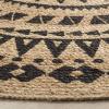SAFAVIEH Natural Fiber Collection Area Rug – 3′ Round, Teal & Natural, Handmade Boho Mandala Braided Jute, Ideal for High Traffic Areas in Living Room, Bedroom (NF802E)(Black/Natural)