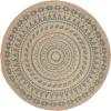 SAFAVIEH Natural Fiber Collection Area Rug – 3′ Round, Teal & Natural, Handmade Boho Mandala Braided Jute, Ideal for High Traffic Areas in Living Room, Bedroom (NF802E)(Aqua/Natural)