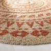 SAFAVIEH Natural Fiber Collection Area Rug – 3′ Round, Teal & Natural, Handmade Boho Mandala Braided Jute, Ideal for High Traffic Areas in Living Room, Bedroom (NF802E)(Orange/Natural)
