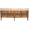 SAFAVIEH Outdoor Collection Amanda Natural Acacia Solid Wood/Taupe Cushion 3-Seater Sofa