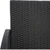 SAFAVIEH Outdoor Collection Bassey Natural/White Cushion 4-Piece Conversation Patio Set PAT7507D(Black/Light Grey)