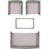 SAFAVIEH Outdoor Collection Bassey Natural/White Cushion 4-Piece Conversation Patio Set PAT7507D(Grey/Grey)