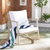 SAFAVIEH Outdoor Collection Daire Woven Beige/White Cushion Rocking Chair for Patio Porch Backyard Sunroom(Beige/White)