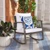 SAFAVIEH Outdoor Collection Daire Woven Beige/White Cushion Rocking Chair for Patio Porch Backyard Sunroom(Grey Brown/White)