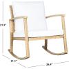 SAFAVIEH Outdoor Collection Daire Woven Beige/White Cushion Rocking Chair for Patio Porch Backyard Sunroom(Natural/White)