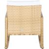 SAFAVIEH Outdoor Collection Daire Woven Beige/White Cushion Rocking Chair for Patio Porch Backyard Sunroom(Natural/White)
