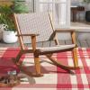 SAFAVIEH Outdoor Collection Daniel Natural Solid Wood Rocking Chair