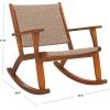 SAFAVIEH Outdoor Collection Daniel Natural Solid Wood Rocking Chair