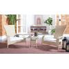 SAFAVIEH Outdoor Collection Edna Natural/White Cushion 3-Piece Lounge Set with Table (PAT7719D)(Beige/White)
