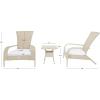 SAFAVIEH Outdoor Collection Edna Natural/White Cushion 3-Piece Lounge Set with Table (PAT7719D)(Beige/White)